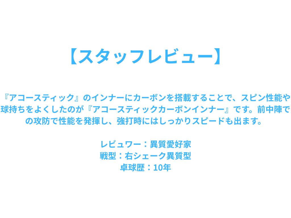 アコースティックカーボンインナーカーボン C ACOUSTIC CARBON INNER 【Nittaku(ニッタク)-卓球ラケット】