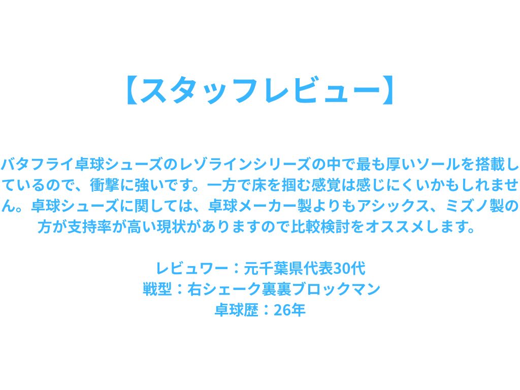 レゾラインギグ【バタフライ butterfly -卓球シューズ】