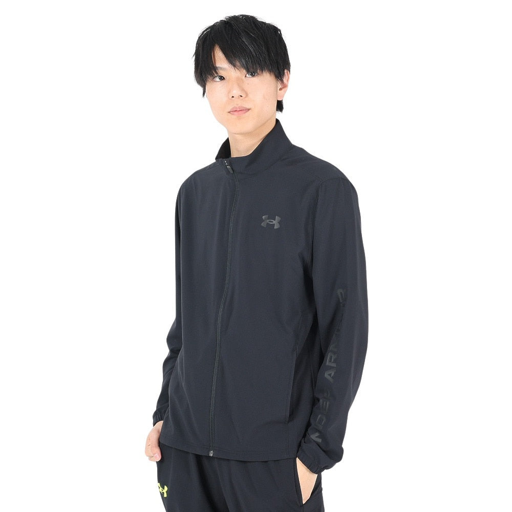 ジャケット ブラック 黒 フレッシュ ウーブン フルジップ ジャケット 