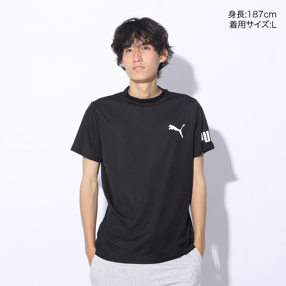 DRY PLUS 半袖モックネックTシャツ 525675 01 BLK