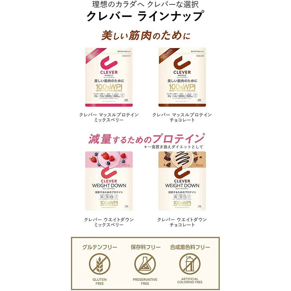 プロテイン クレバープロテイン ウエイトダウン ミックスベリー 315g ホエイプロテイン 食物繊維 アミノ酸 乳酸菌