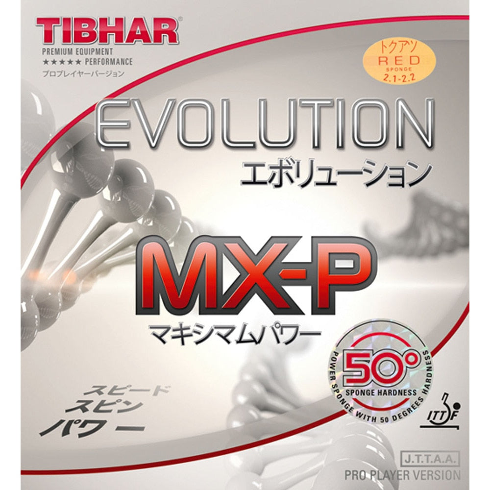 卓球ラバー エボリューション MX-P 50° TJR121 TJR121-BLK エボリューション MX-P 50 【ティバー-卓球ラバー】