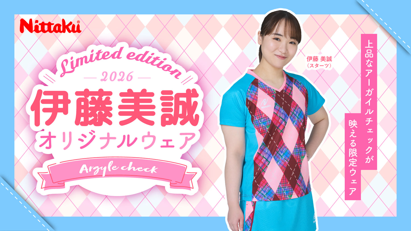 【受注予約】〜2/22までnittaku 限定ウェア  伊藤美誠選手 オリジナルデザイン 26美誠LDシャツ レディース【Nittaku-卓球ウェア】