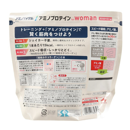 アミノバイタル/アミノバイタル アミノプロテイン for woman ストロベリー味 30本入り ソイプロテイン アミノ酸 コラーゲン