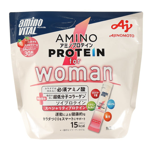 アミノバイタル/アミノバイタル アミノプロテイン for woman ストロベリー味 30本入り ソイプロテイン アミノ酸 コラーゲン
