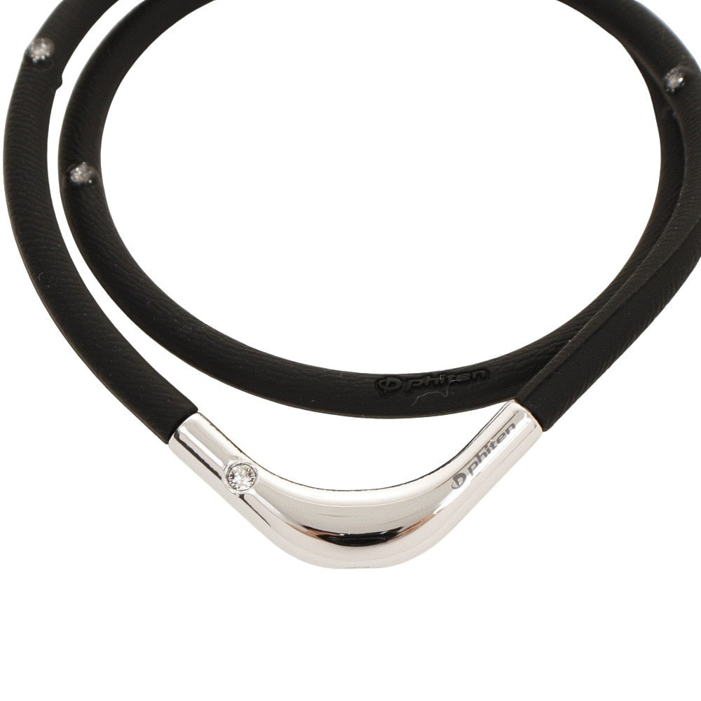 RAKUWA 磁気チタンネックレス S-2 45cm BK/SV45 0221TG861152