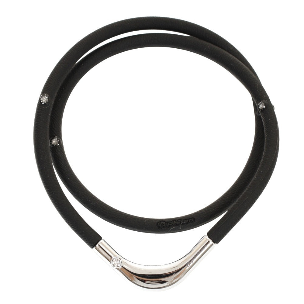 RAKUWA 磁気チタンネックレス S-2 45cm BK/SV45 0221TG861152