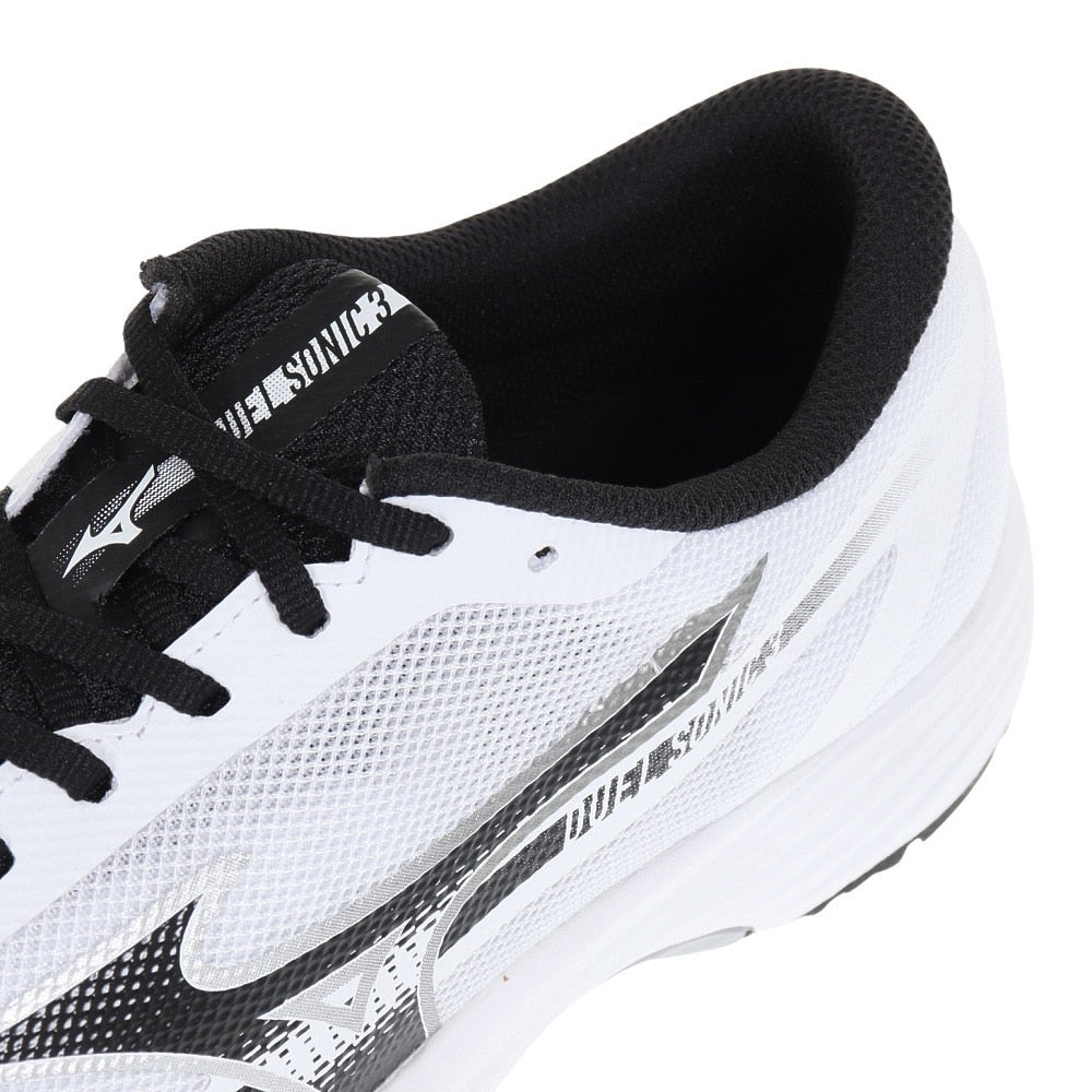 ランニングシューズ デュエルソニック3 ホワイト グレー U1GD233402 スニーカー トレーニング 軽量 クッション 陸上
