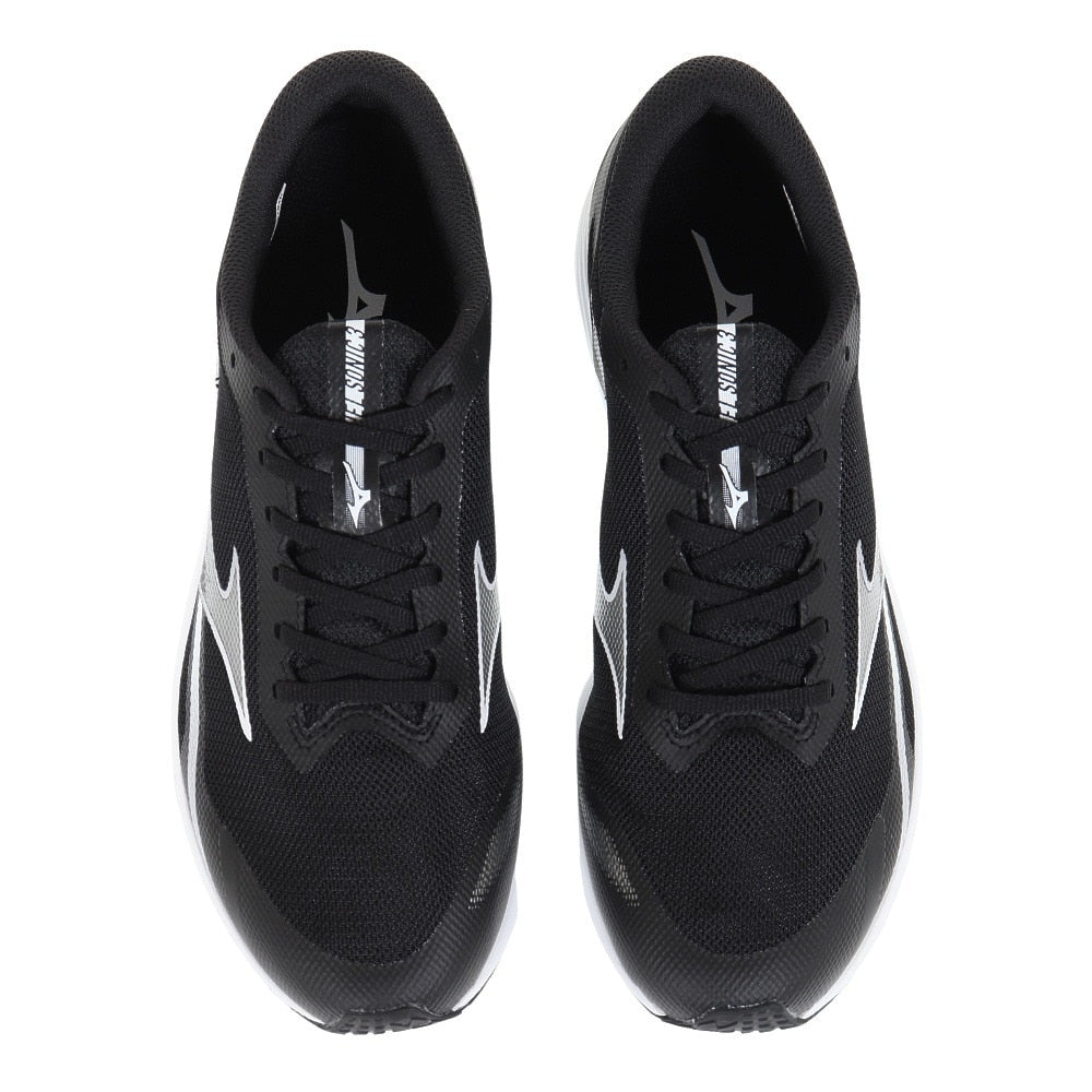 ランニングシューズ デュエルソニック3 ワイド ブラック グレー U1GD233601 スニーカー トレーニング 軽量 クッション