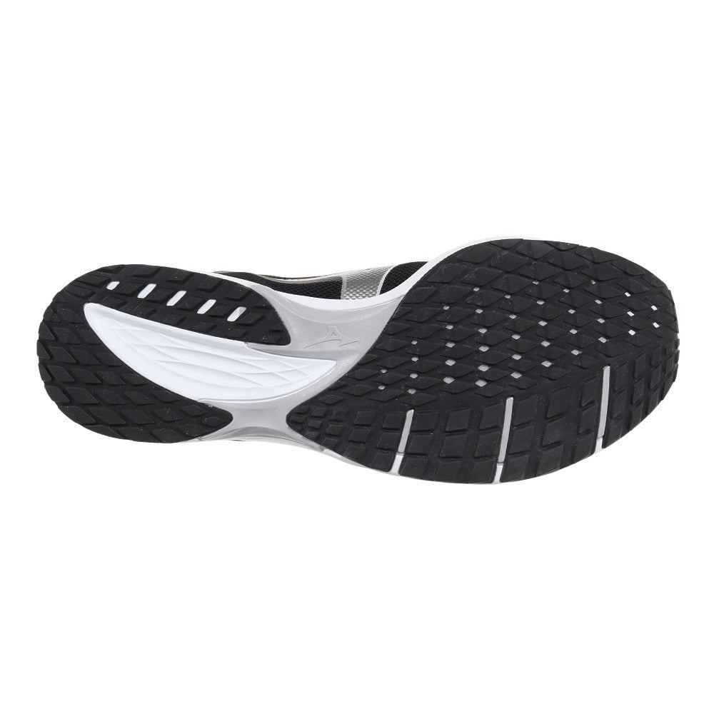 ランニングシューズ デュエルソニック3 ワイド ブラック グレー U1GD233601 スニーカー トレーニング 軽量 クッション