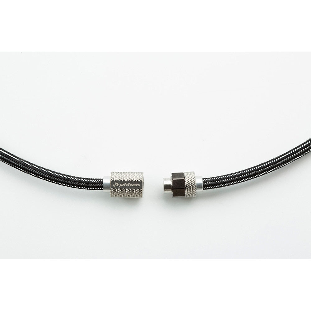 RAKUWA磁気ネックレス ローレット 50cm シルバー/ブラック 0223TG898053