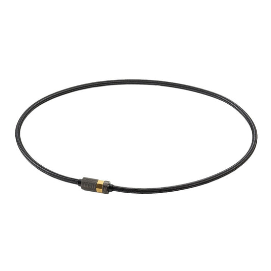 RAKUWA磁気ネックレス ローレット 50cm ブラック/ゴールド 0223TG898153