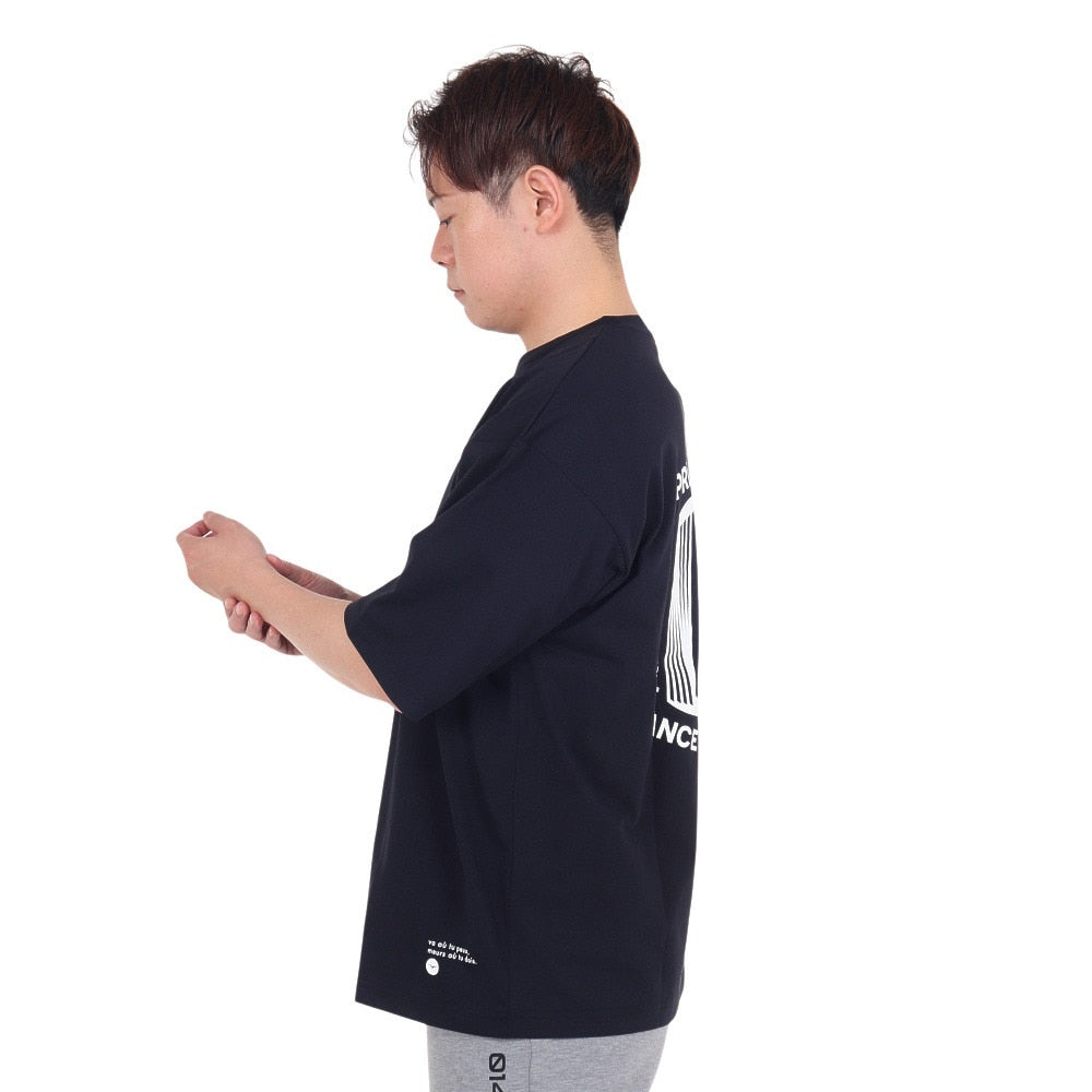 ポリ天竺プリント 半袖Tシャツ 4S0012-TRCT-863HD BLK