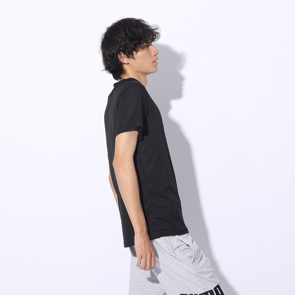 DRY PLUS 半袖モックネックTシャツ 525675 01 BLK