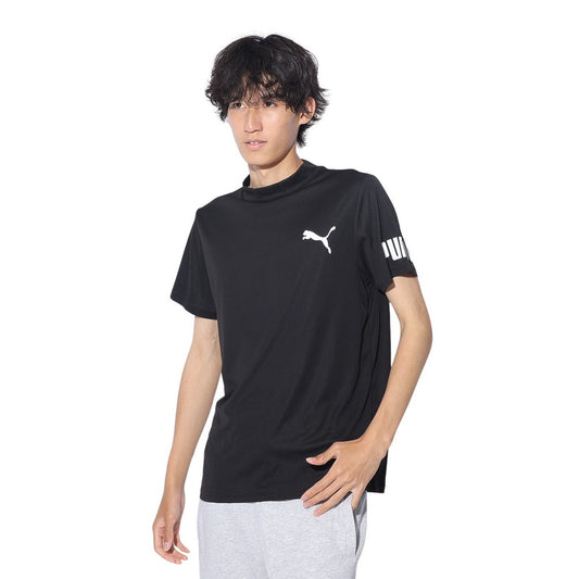 DRY PLUS 半袖モックネックTシャツ 525675 01 BLK