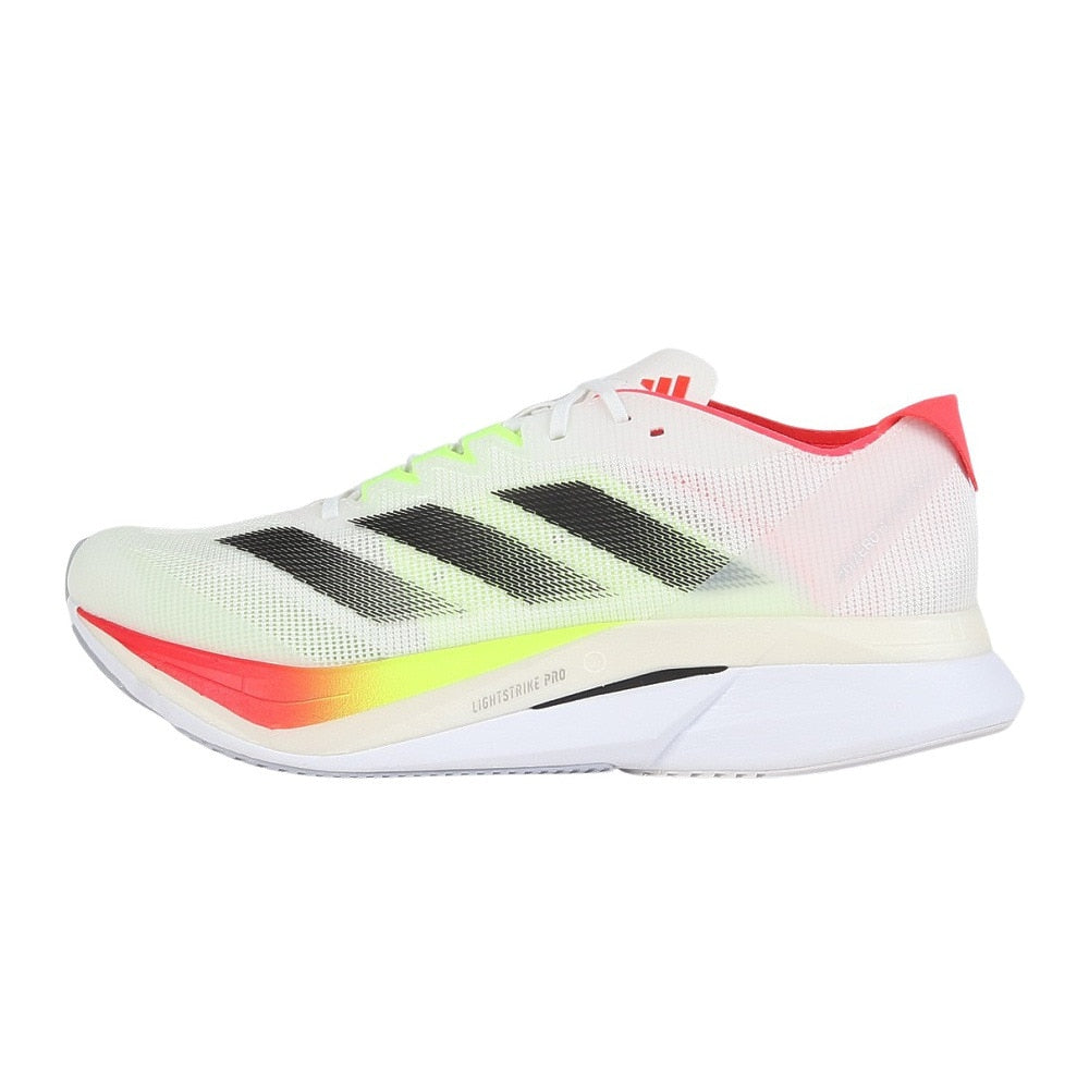 ランニングシューズ アディゼロ ボストン 12 ホワイト JQ2552 スニーカー トレーニングシューズ 部活 クッション 軽量 厚底