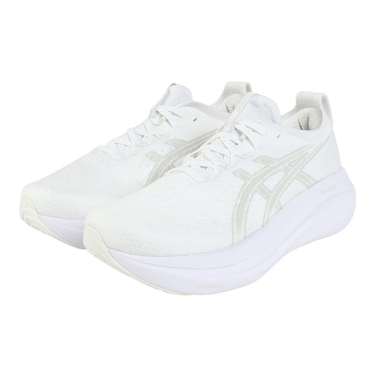 ランニングシューズ ゲルニンバス27 ホワイト グレー 1011B958.100 スニーカー クッション GEL-NIMBUS 27