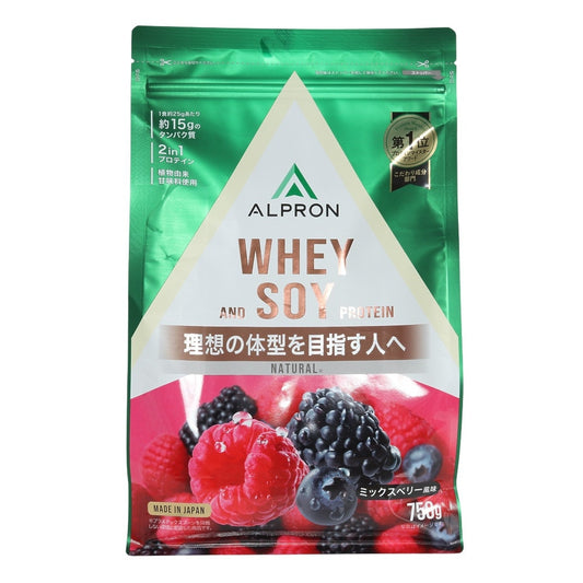 プロテイン NATURAL WHEY&SOY ミックスベリー風味 750g 約30食入