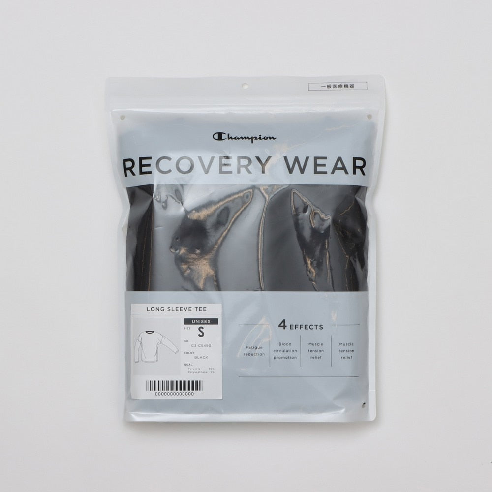リカバリーウェア RECOVERY 長袖 Tシャツ 黒 S-LLサイズ C3-CS490 090 ロンT 一般医療機器 ルームウェア