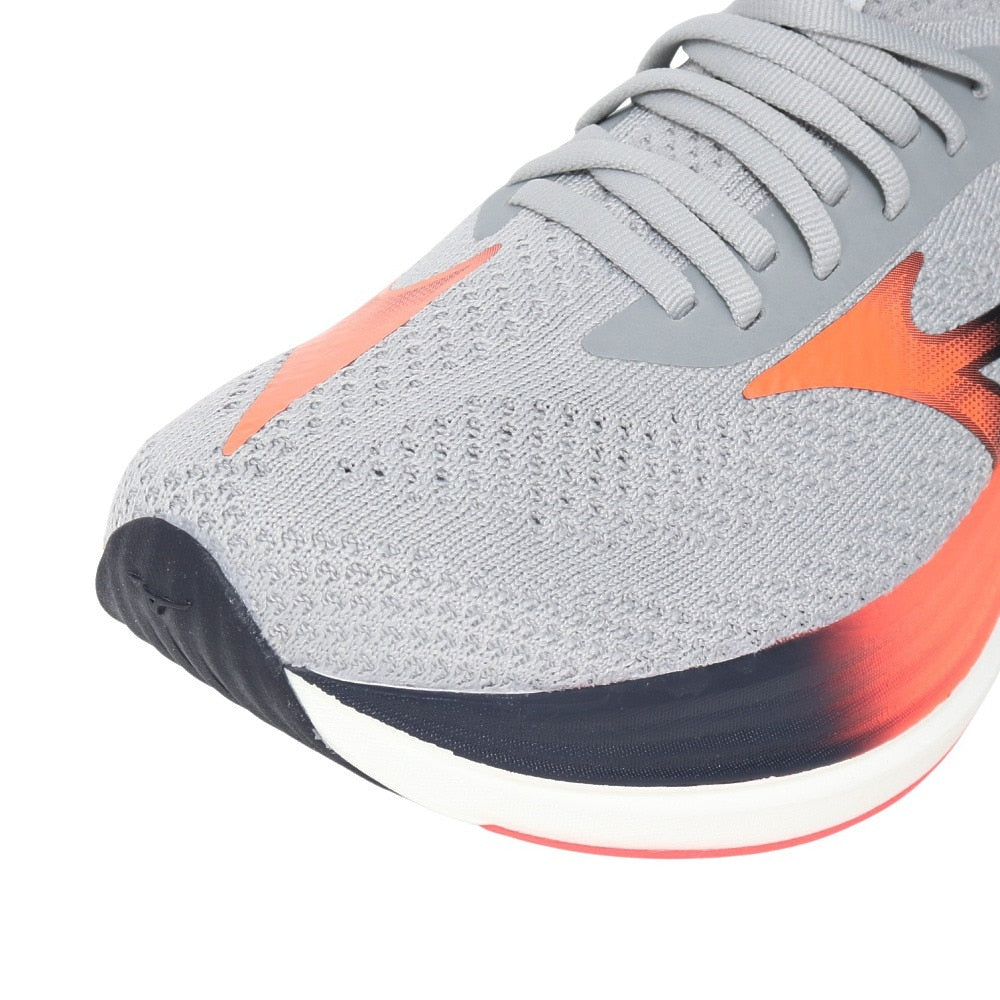 ランニングシューズ ジョギングシューズ ミズノ ネオ ゼン グレー レッド J1GC258651 スニーカー