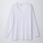 リカバリーウェア Vネックインナー長袖 白 ホワイト Lサイズ VW-BA-W20C-L