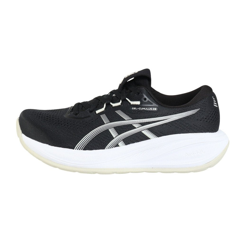 ランニングシューズ ジョギングシューズ ゲル キュムラス 28 EX ワイド ブラック ホワイト 1011C146.002 スポーツシューズ