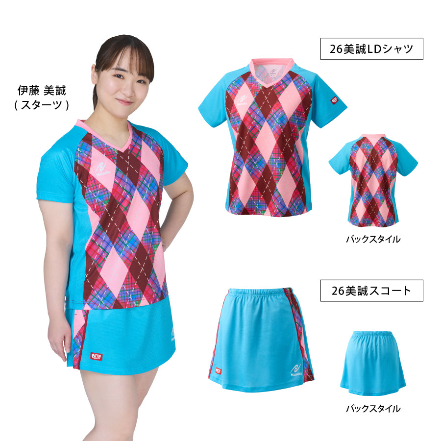 【受注予約】〜2/22までnittaku 限定ウェア  伊藤美誠選手 オリジナルデザイン 26美誠LDシャツ レディース【Nittaku-卓球ウェア】